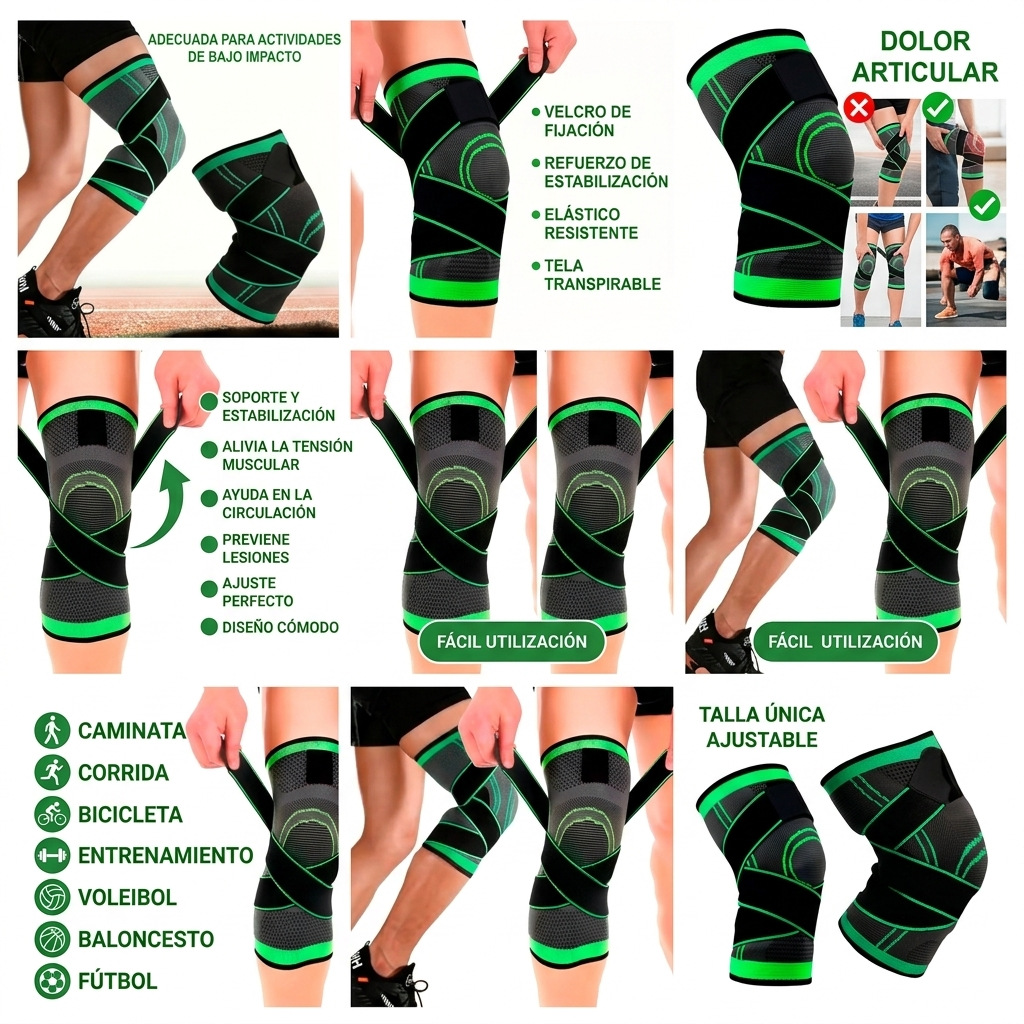 RODILLERA  VERDE AJUSTABLE X2